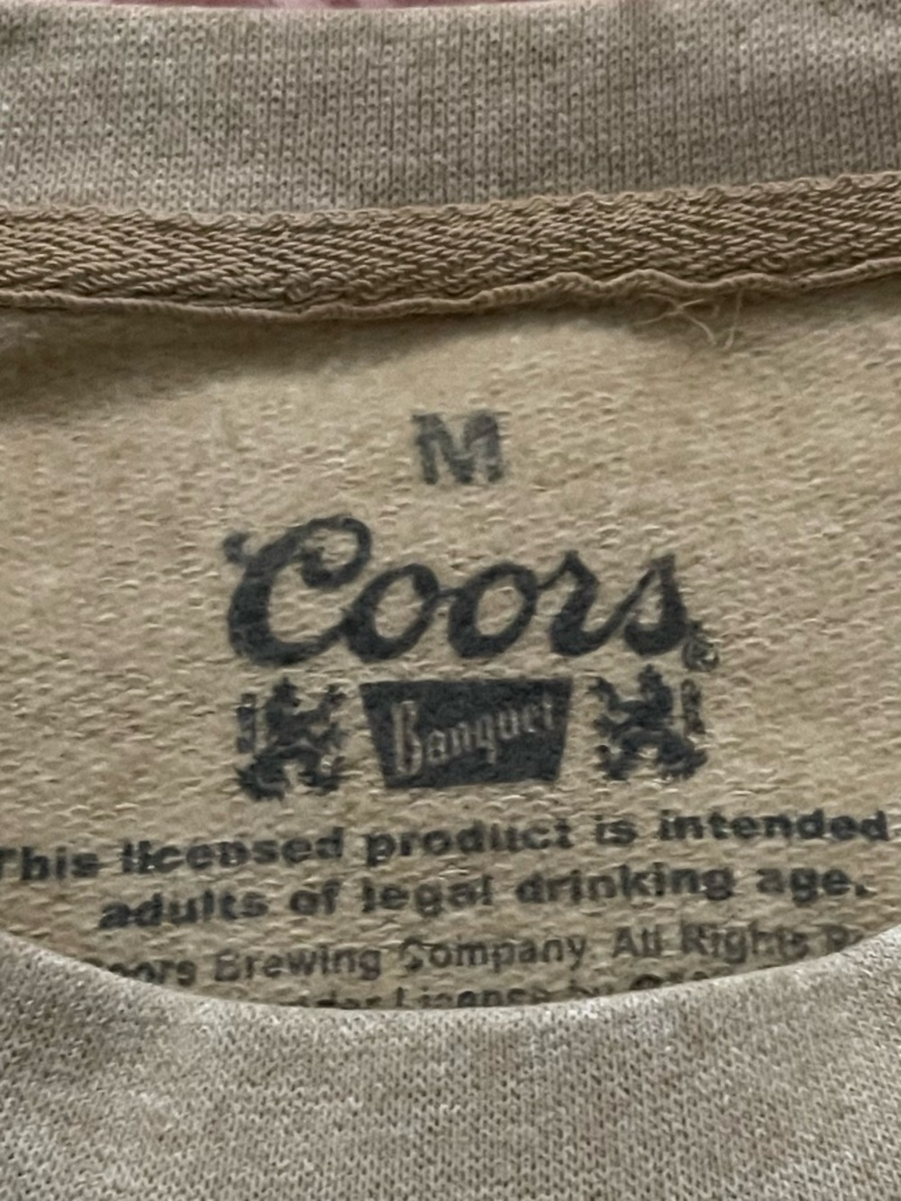 Coors Banquet Western Cowboy Graphic Sweatshirt Beige Size Medium - Picture 3 of 4